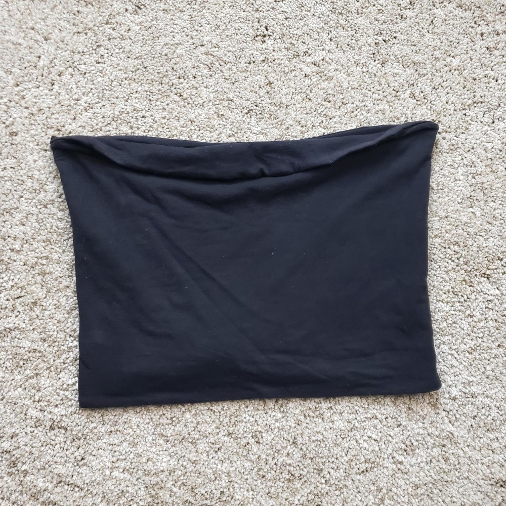 Brandy Melville Tank Womens One Size Black Cropped Off Shoulder Slim Stretch